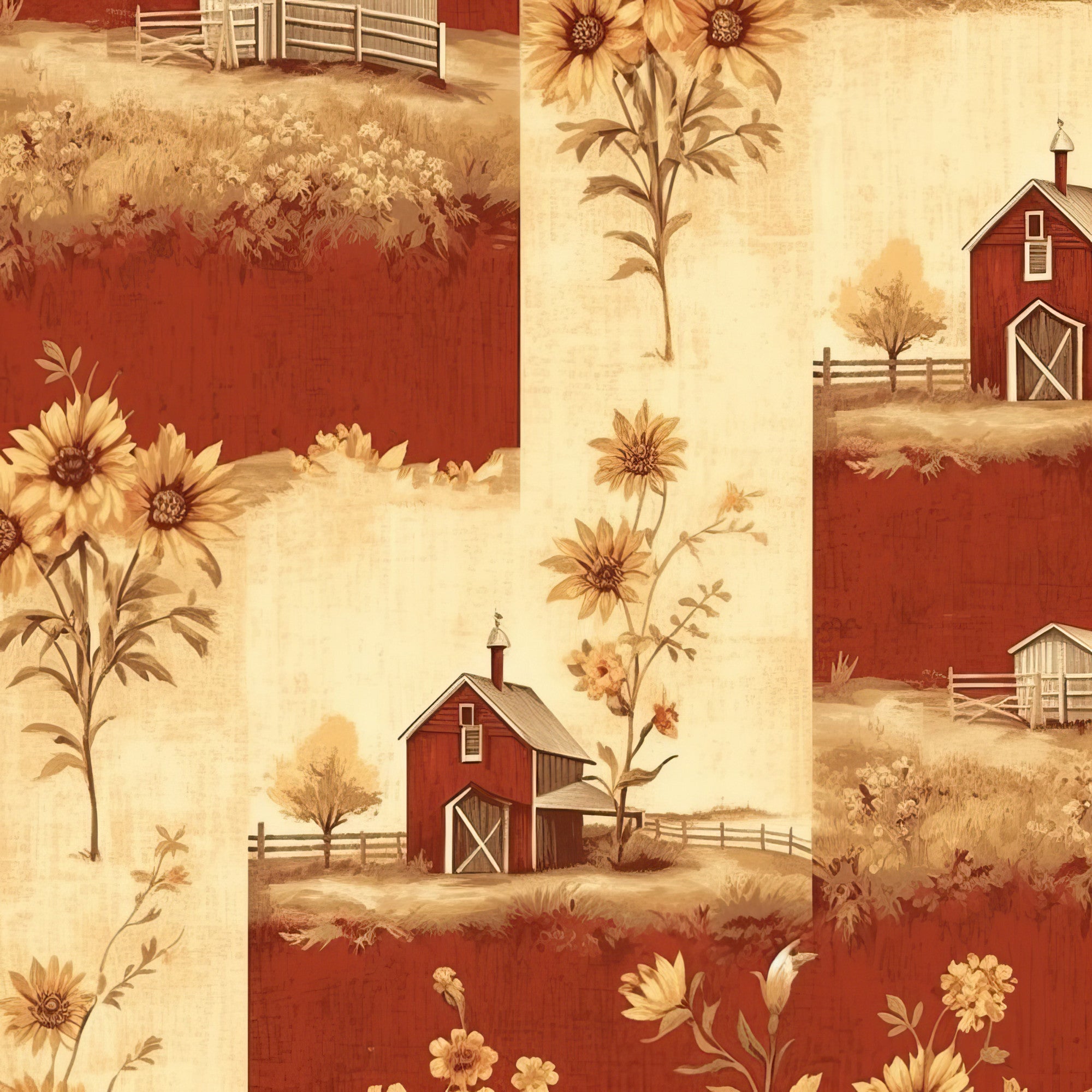 Sunflower Toile Pattern 9 Minky Fabric