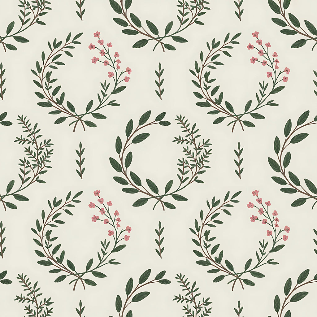 Rosemary Wreaths Pattern 21 Minky Fabric