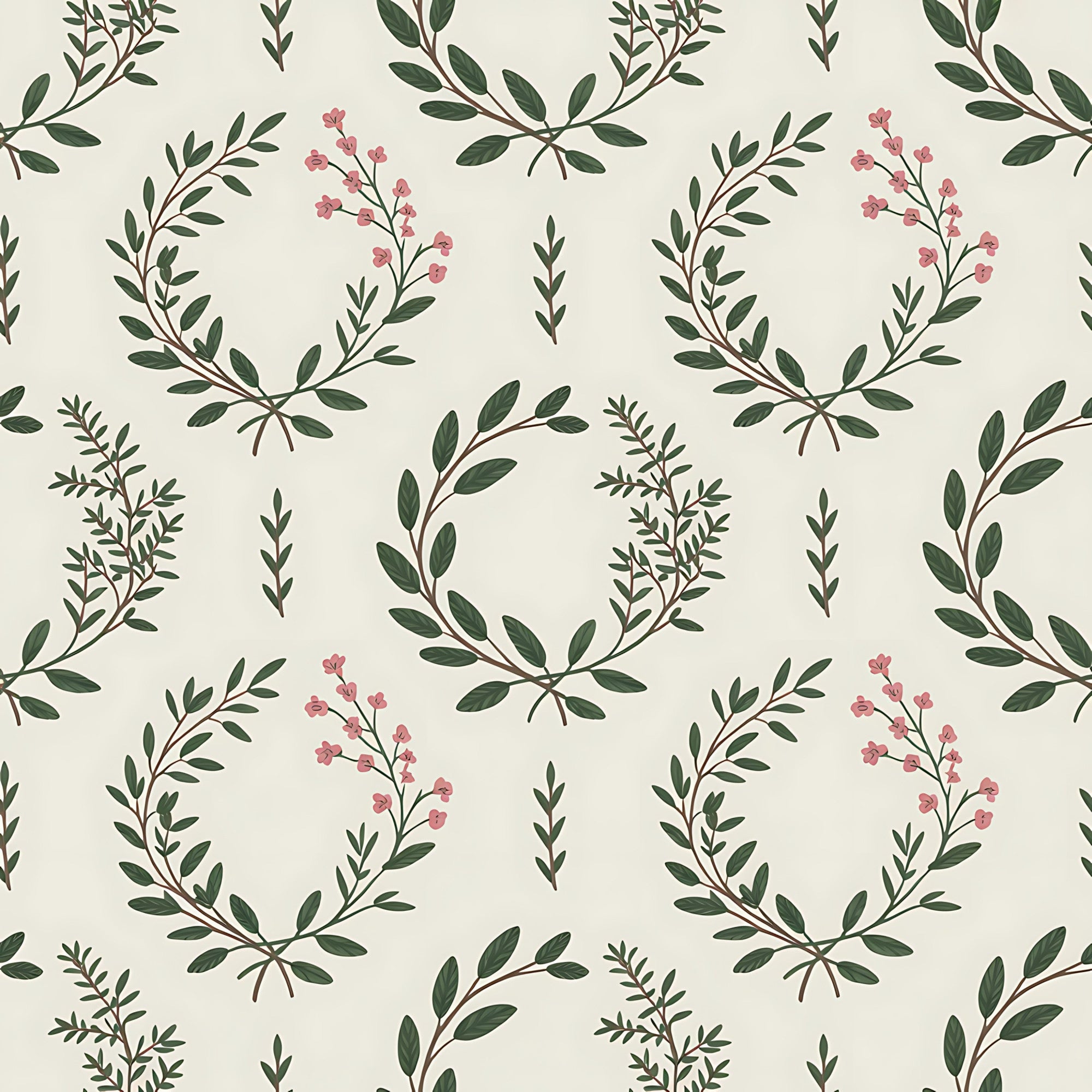 Rosemary Wreaths Pattern 21 Minky Fabric