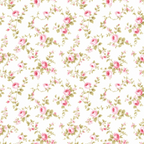 pink roses, floral pattern, cottage garden, repeating design, vintage style, romantic mood, soft pink, sage green, cream background, botanical motif, rose blooms, leafy vines, feminine aesthetic,, fabric panel, delicate flowers, garden theme, shabby chic, pastel colors, climbing roses