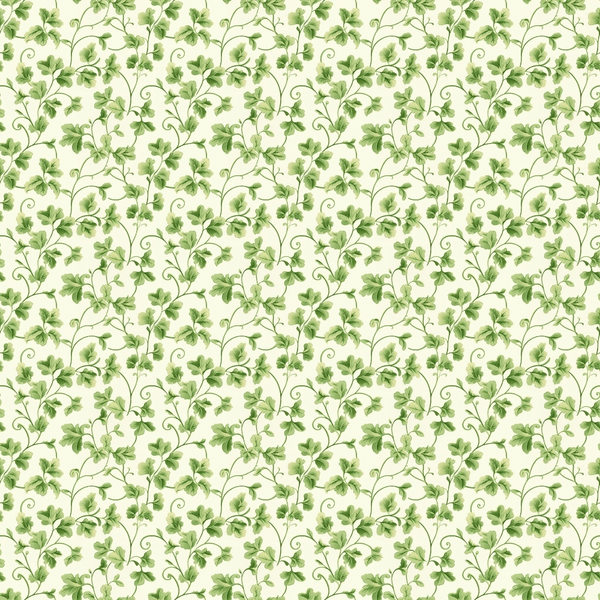 green leaves, cream background, botanical pattern, vine motif, leafy design,, fabric panel, nature inspired, soft green, ivory base, delicate foliage, repeating pattern, organic shapes, garden theme, watercolor style, floral fabric, cottage style, pastel tones, flowing vines, decorative leaves