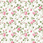 pink roses, cottage garden, floral pattern, climbing roses, green leaves, rose buds, vine pattern, soft pink, sage green, cream background, botanical design, romantic florals,, fabric panel, delicate flowers, garden theme, pastel colors, repeating pattern, vintage style, rose climbing