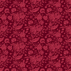 burgundy, crimson, deep red, pink, floral pattern, botanical motif, roses, peonies, leafy vines, ornate flowers, damask style, tonal design, monochromatic,, fabric panel, romantic mood, elegant pattern, flowing stems, detailed petals, seamless repeat