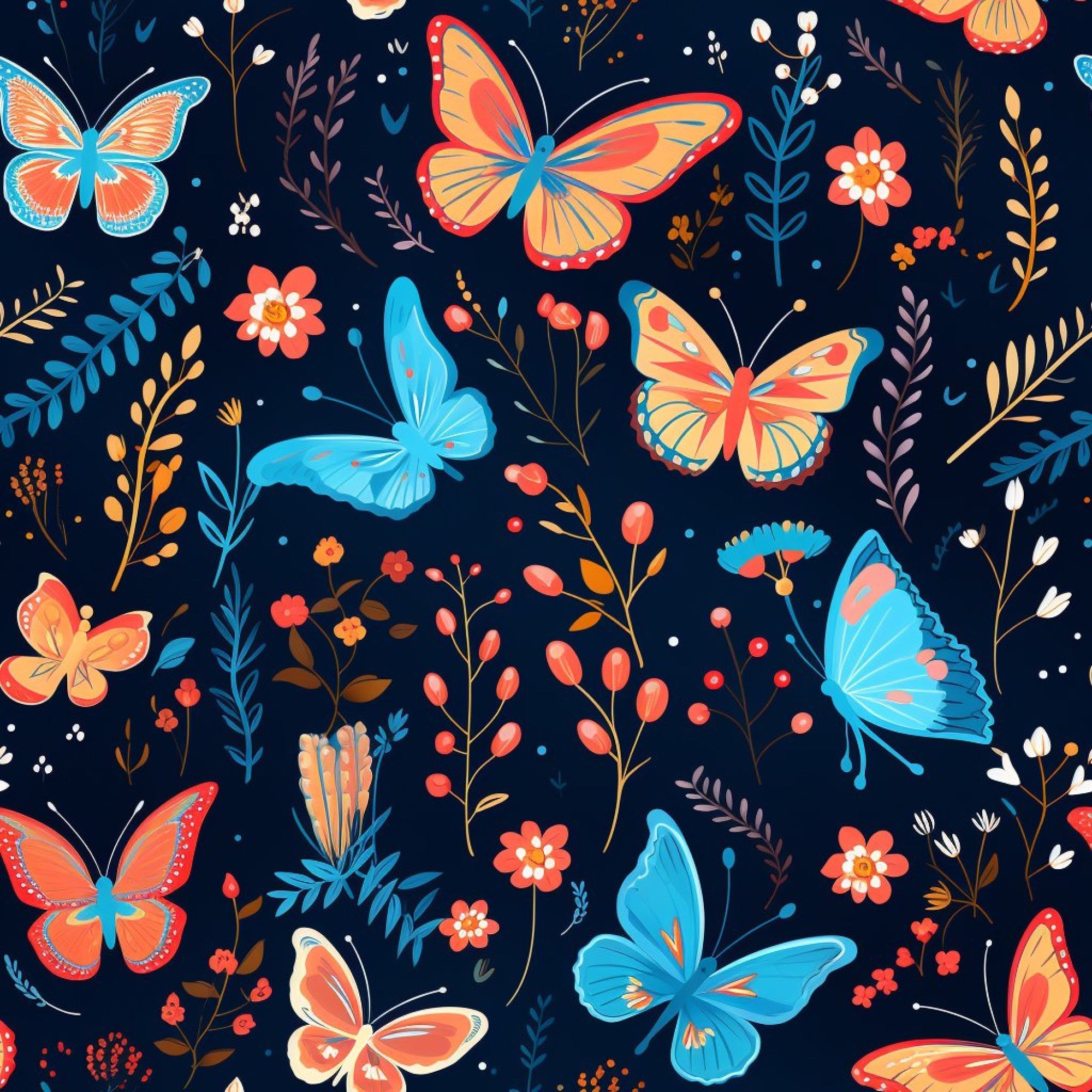Flutter Garden Pattern 3 Minky Fabric