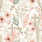 Floral Christian Faith Pattern 10 Minky Fabric