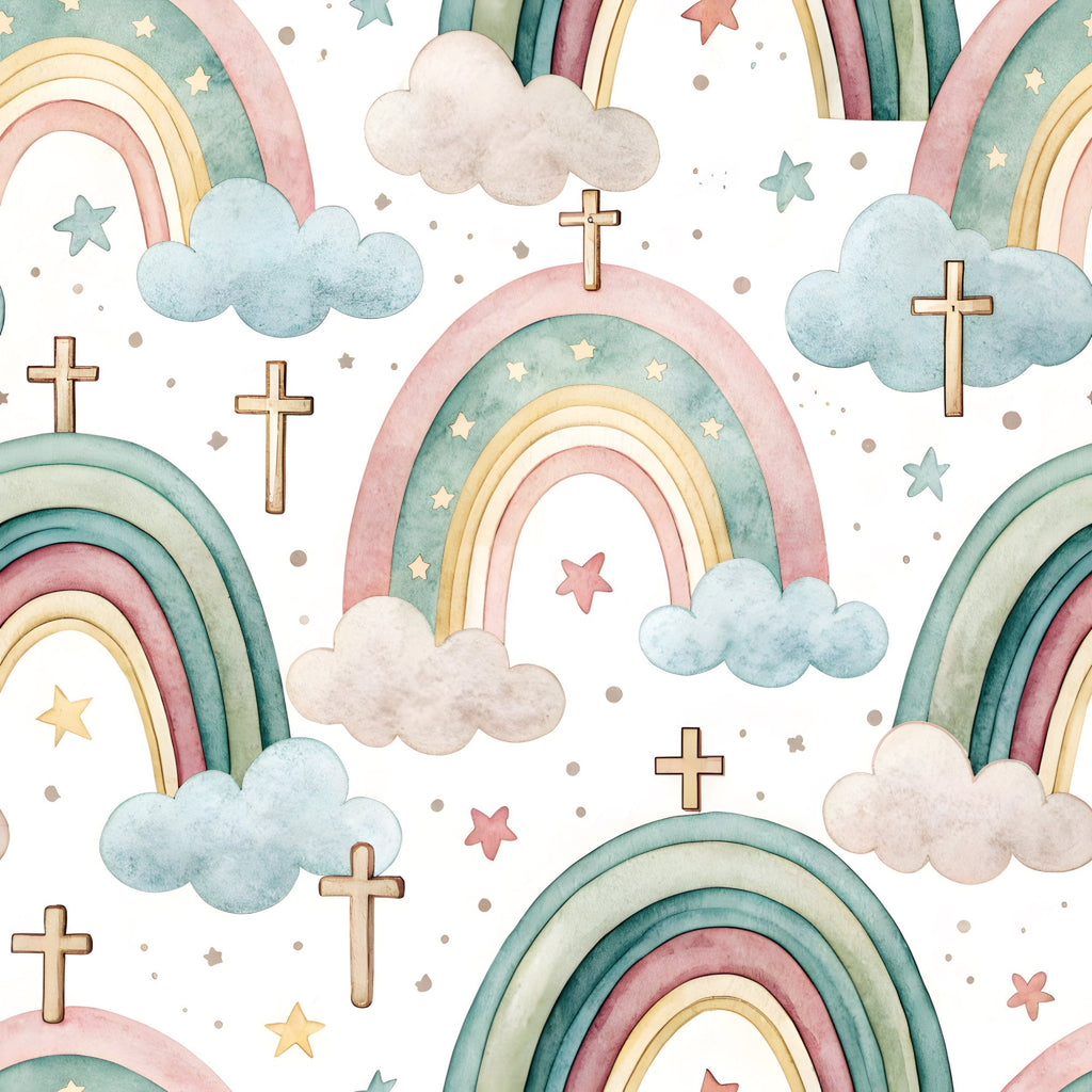 Floral Christian Faith Pattern 2 Minky Fabric