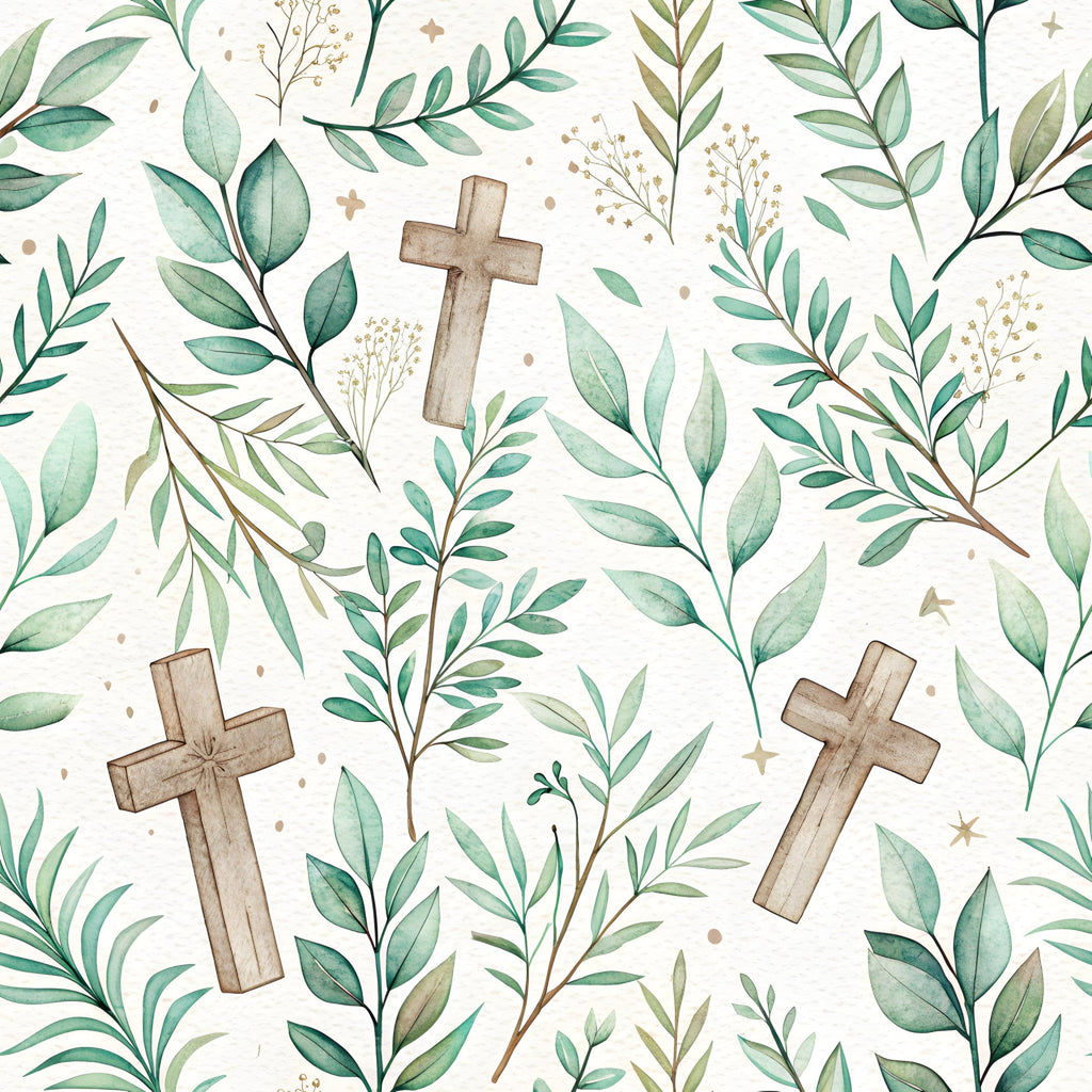 Floral Christian Faith Pattern 4 Minky Fabric