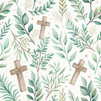 Floral Christian Faith Pattern 4 Minky Fabric