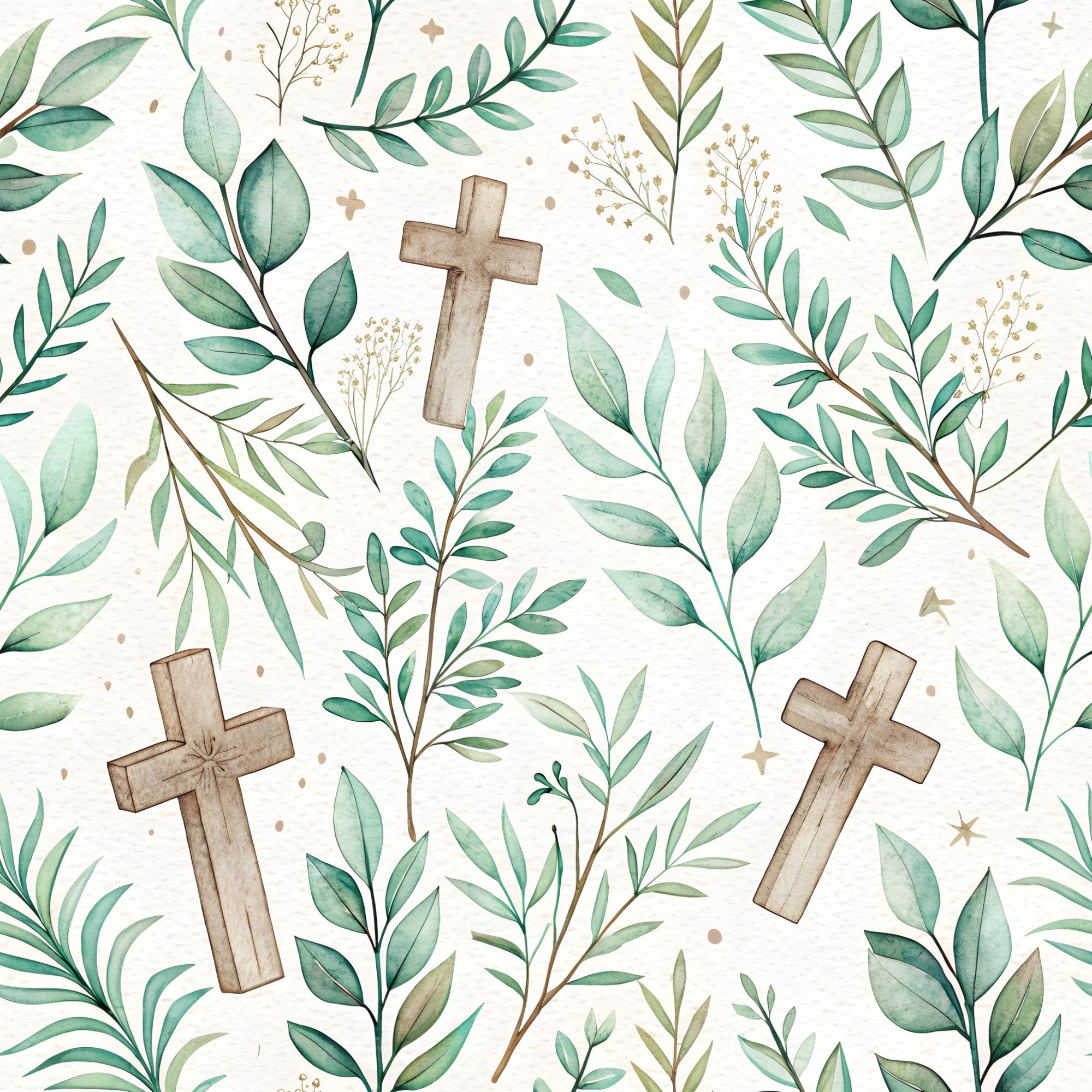 Floral Christian Faith Pattern 4 Quilting Cotton Fabric