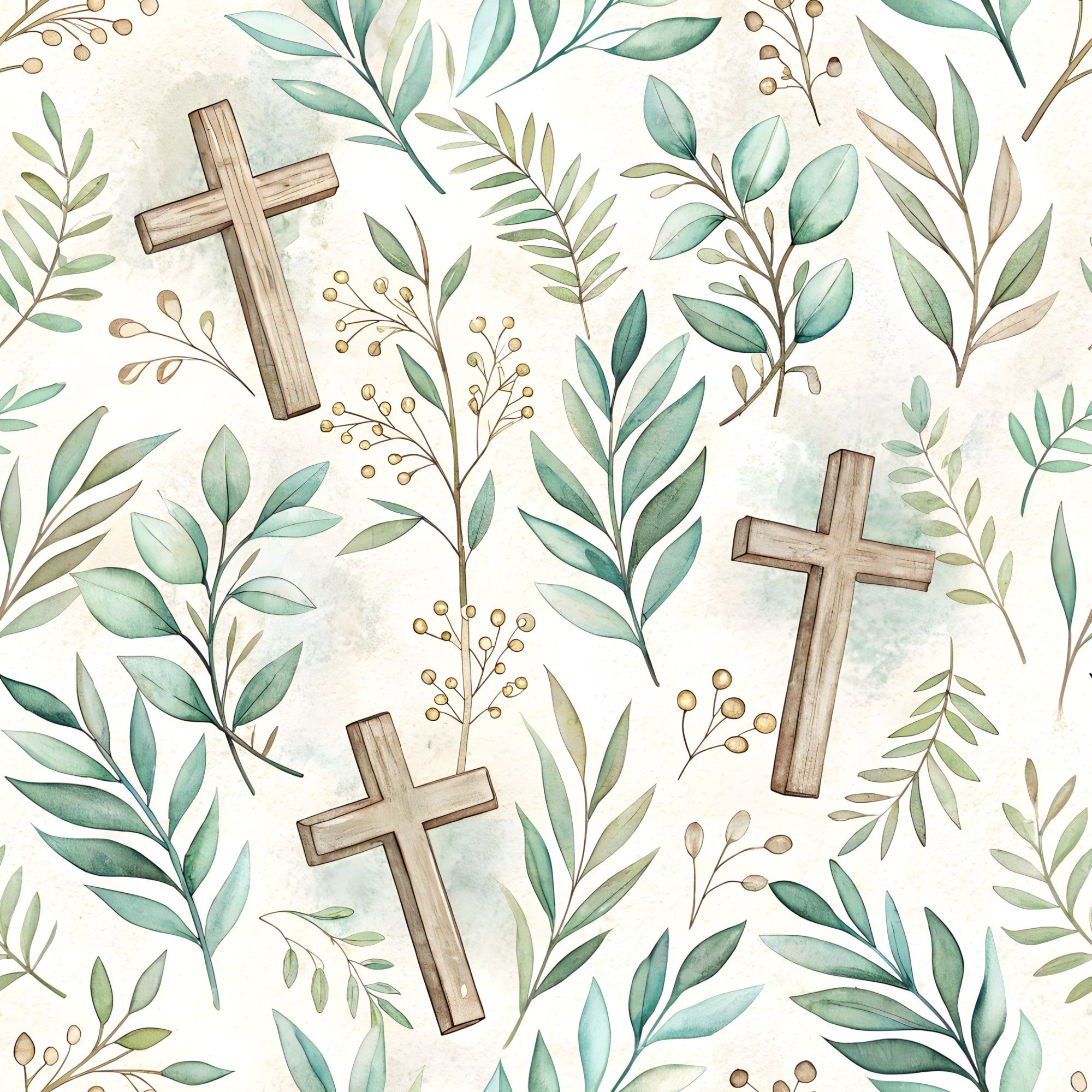 Floral Christian Faith Pattern 5 Quilting Cotton Fabric