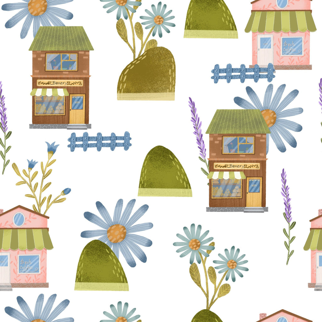 Flower Town Pattern 1 Minky Fabric