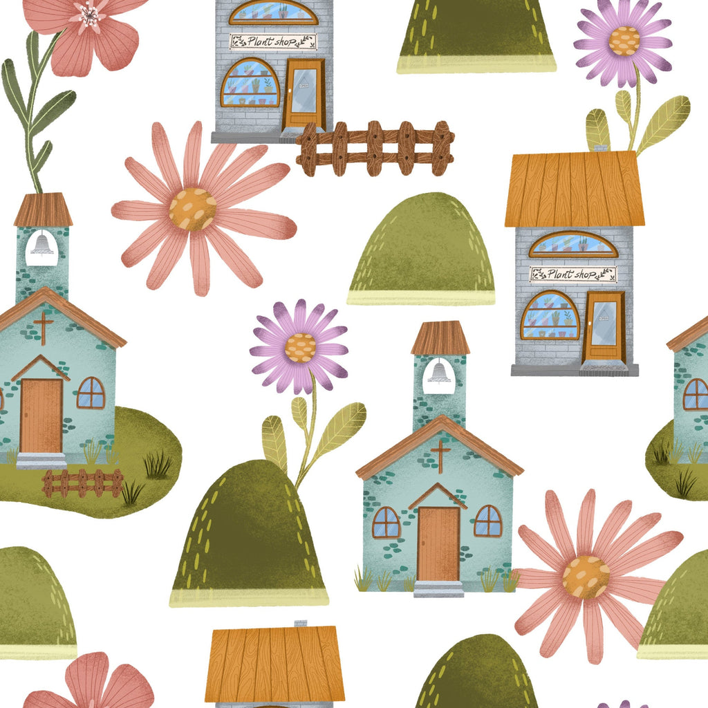 Flower Town Pattern 2 Minky Fabric