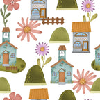 Flower Town Pattern 2 Minky Fabric