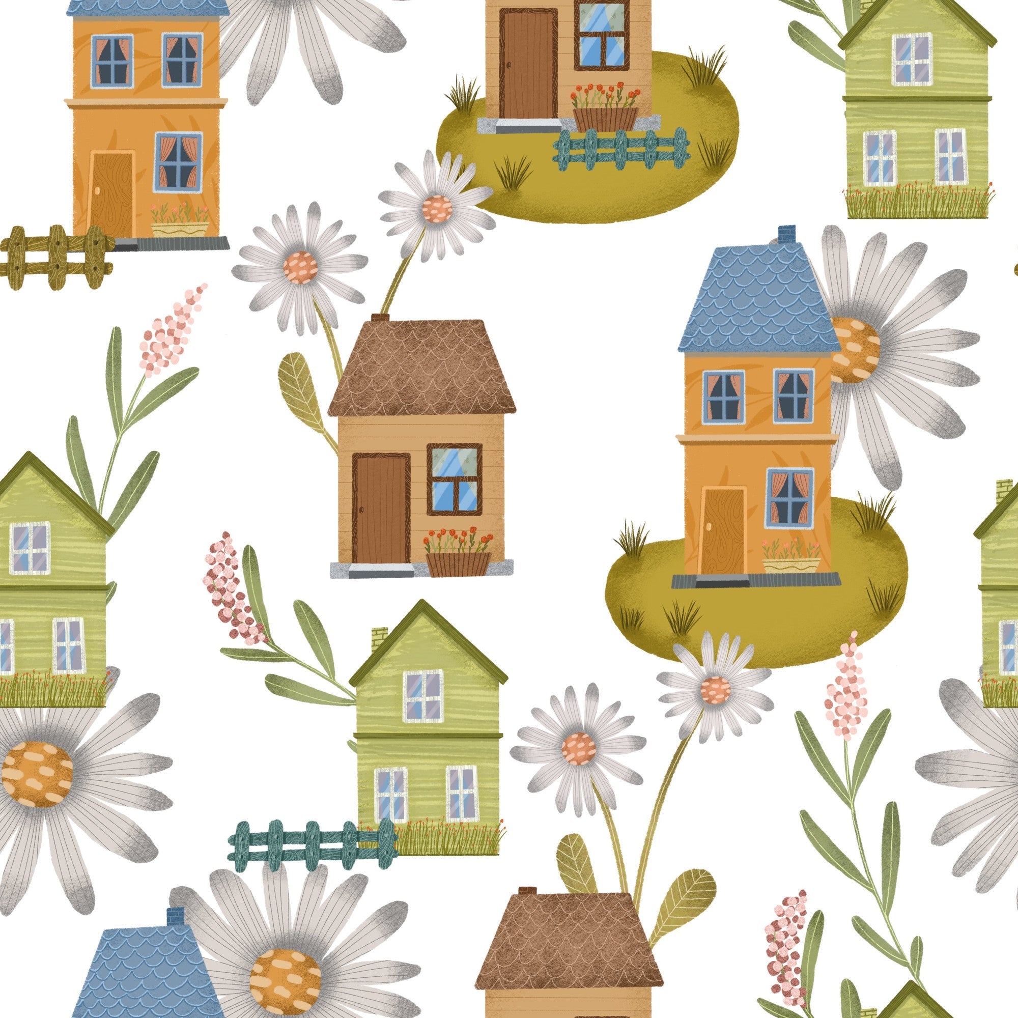 Flower Town Pattern 3 Minky Fabric