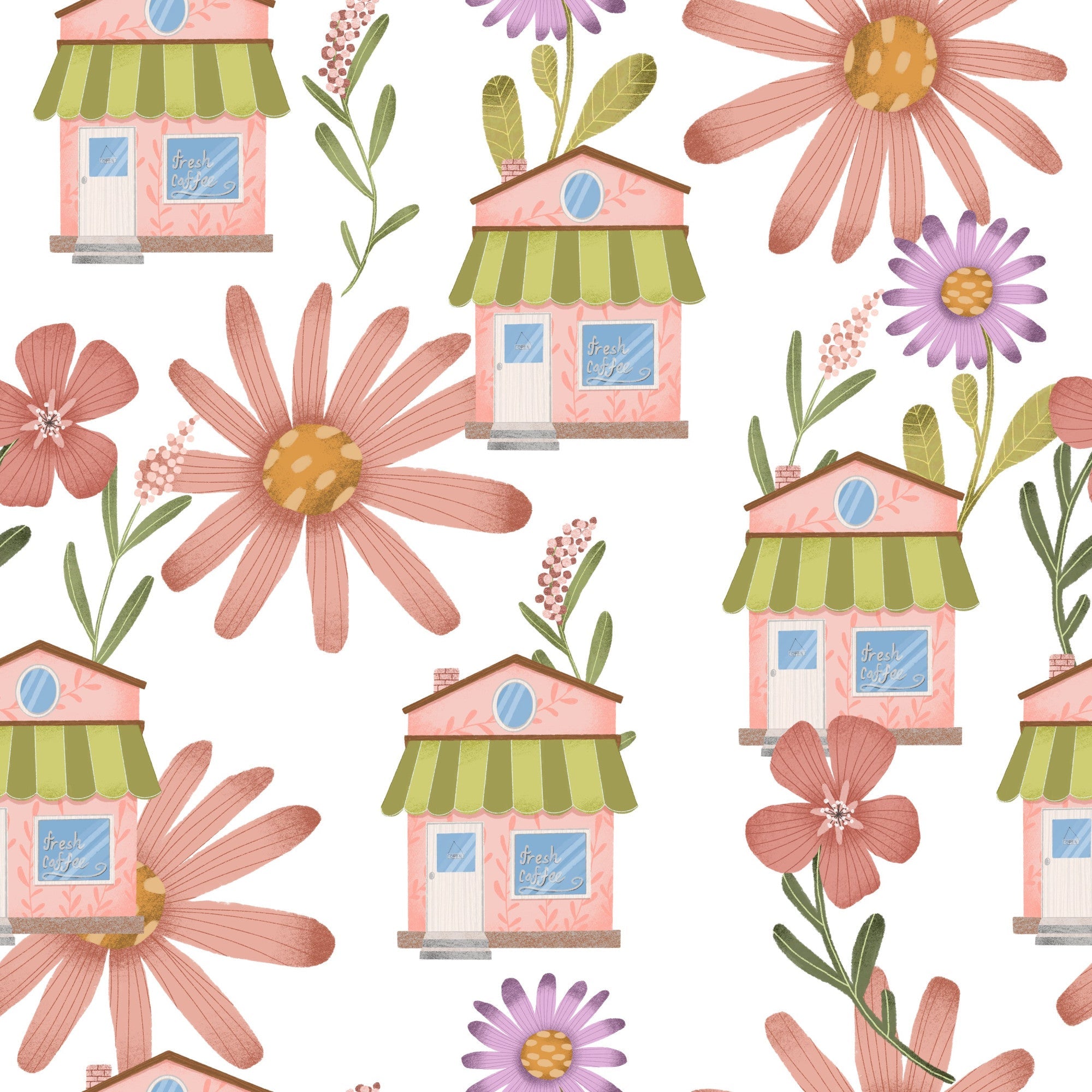 Flower Town Pattern 4 Minky Fabric