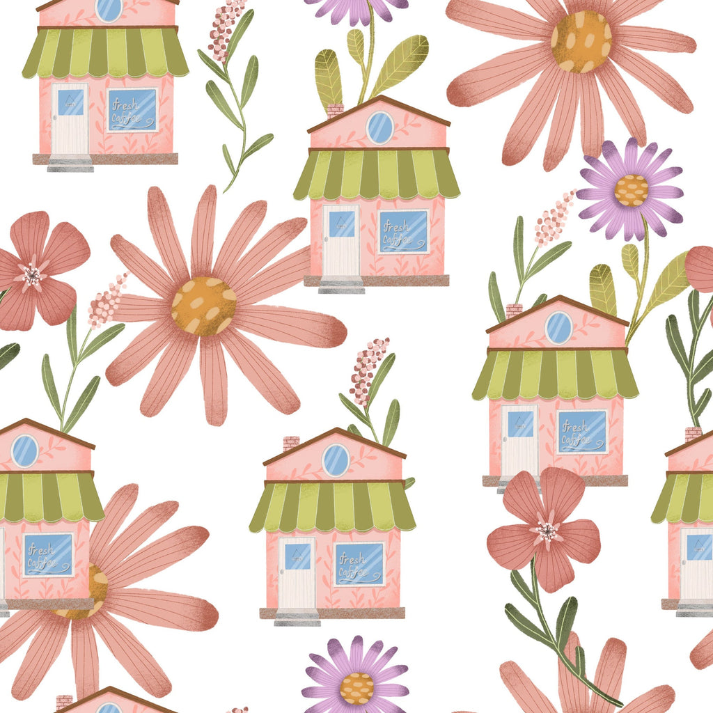 Flower Town Pattern 4 Minky Fabric