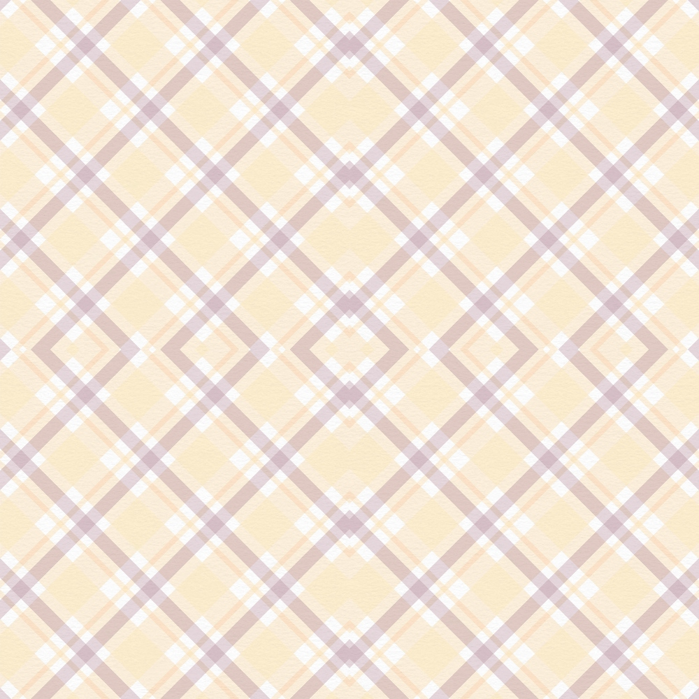 cream, beige, lavender, purple, white, plaid pattern, diagonal stripes, checkered design, geometric pattern, crosshatch lines,, fabric panel, easter themed, spring colors, pastel palette, woven texture, repeating motif, diamond shapes, soft tones, crafting material
