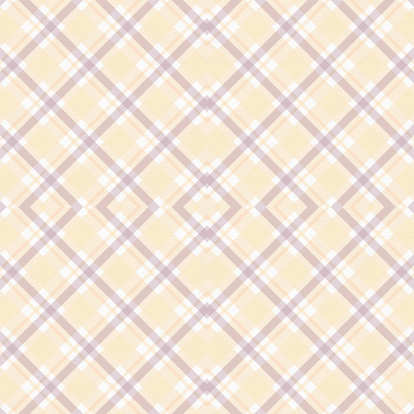 cream, beige, lavender, purple, white, plaid pattern, diagonal stripes, checkered design, geometric pattern, crosshatch lines,, fabric panel, easter themed, spring colors, pastel palette, woven texture, repeating motif, diamond shapes, soft tones, crafting material