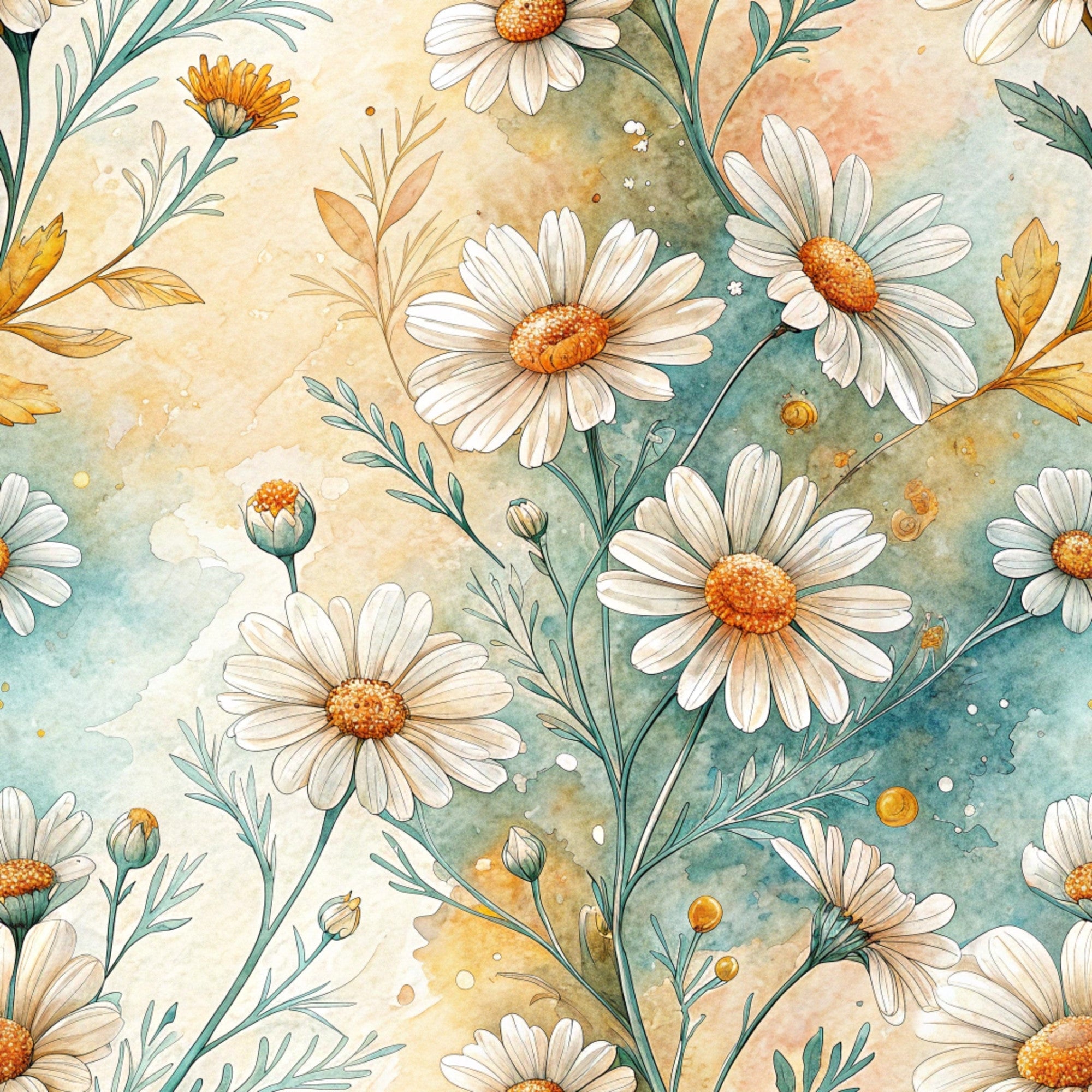 Chamomile Meadow Pattern 10 Minky Fabric