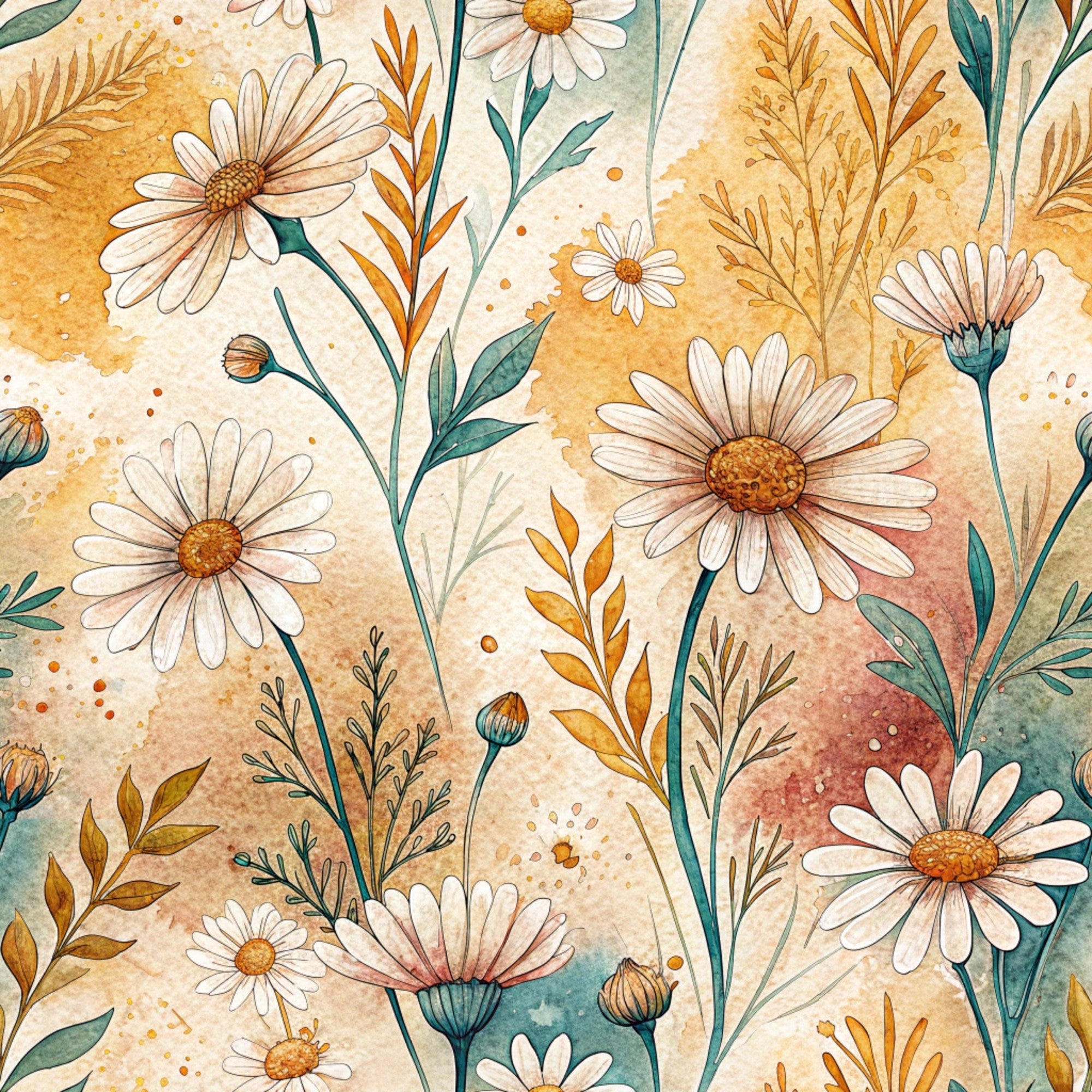 Chamomile Meadow Pattern 3 Minky Fabric