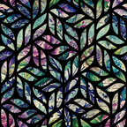 '- Forest Memories Pattern 25 Fabric - floral - leaves - abstract - nature-inspired - multicolor - purple - green - cream - blue - cotton - quilting - textile - yardage