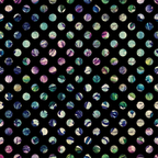 polka dots, circular pattern, iridescent colors, holographic effect, rainbow hues, purple, teal, green, pink, blue, metallic sheen, geometric design, spotted fabric,, reflective surface, prismatic colors, dot motif, shimmery texture, contemporary pattern, craft fabric