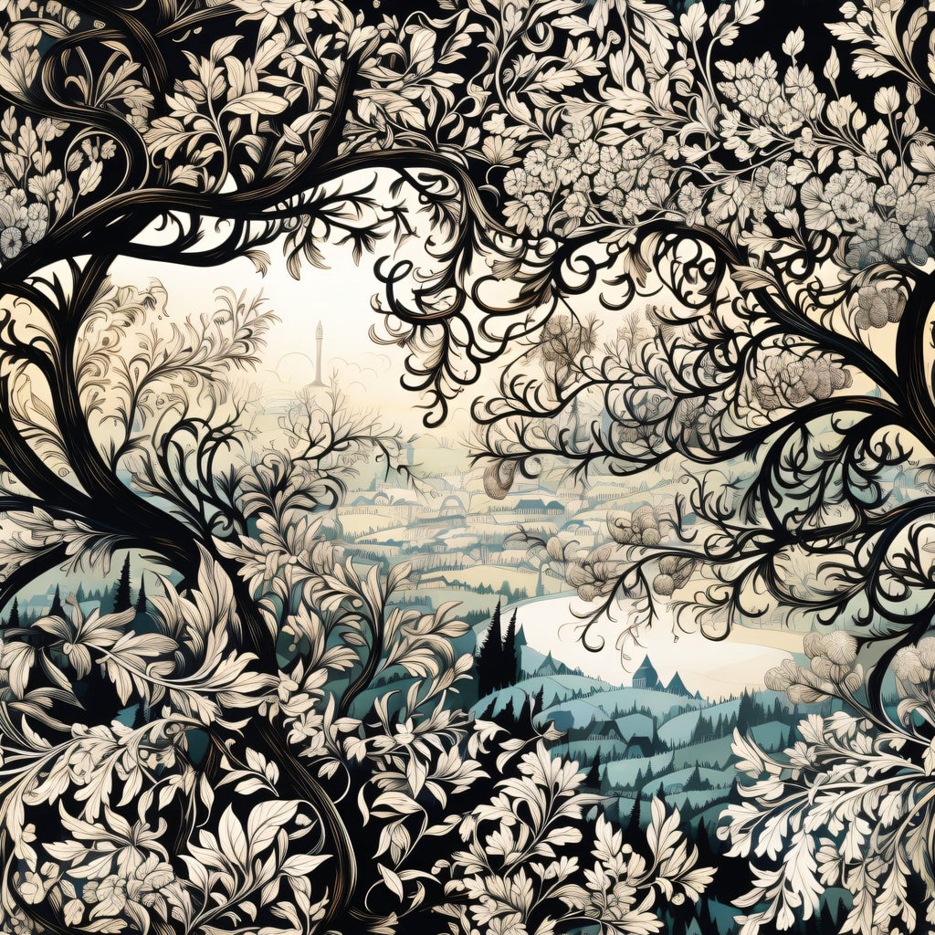 Midnight Bramble Pattern 1 Minky Fabric
