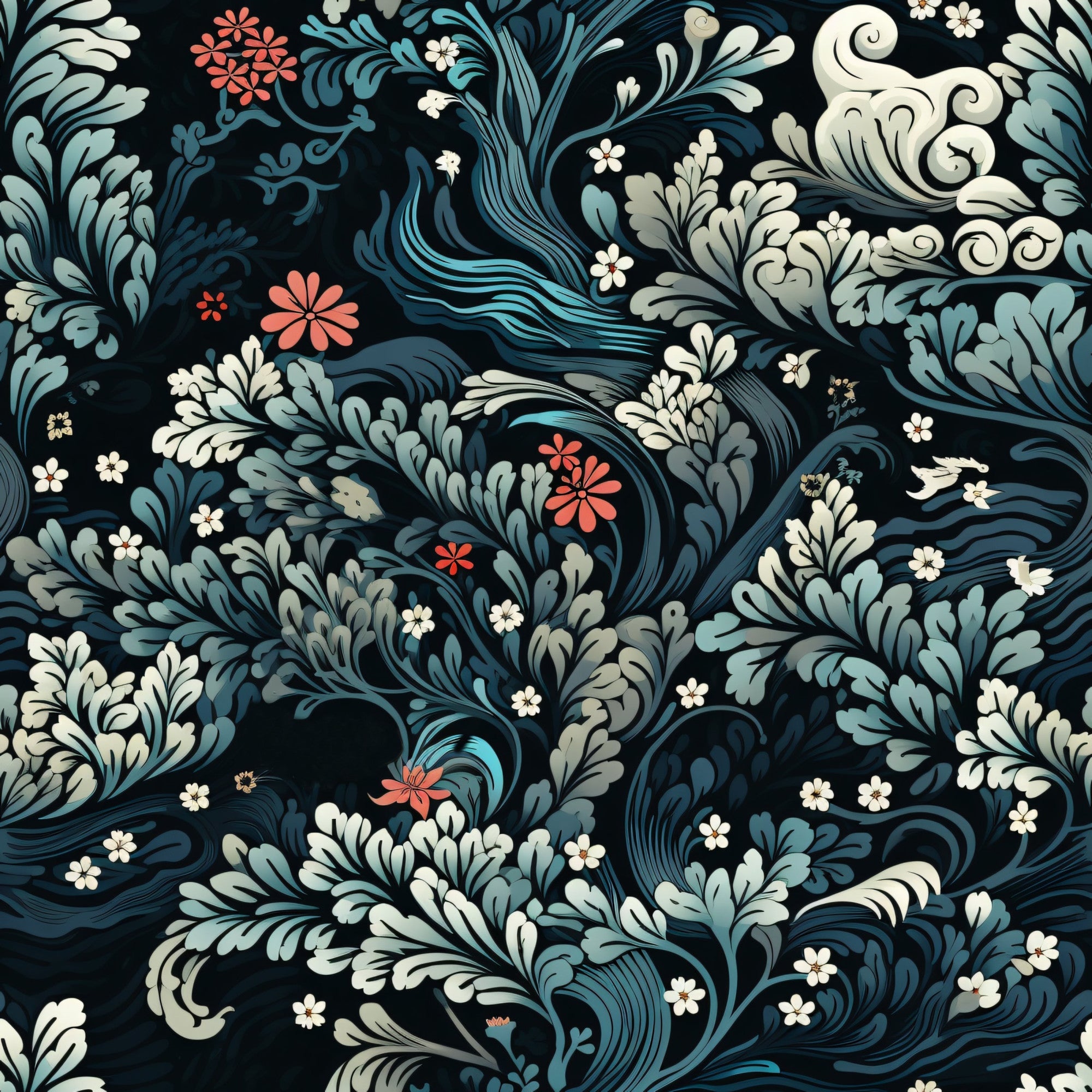 Midnight Bramble Pattern 7 Minky Fabric