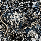 Midnight Bramble Pattern 8 Minky Fabric