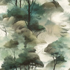 Misty Woodland Brook Pattern 1 Minky Fabric