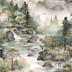 Misty Woodland Brook Pattern 2 Minky Fabric