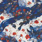 Fox and Flowers Pattern 11 Minky Fabric