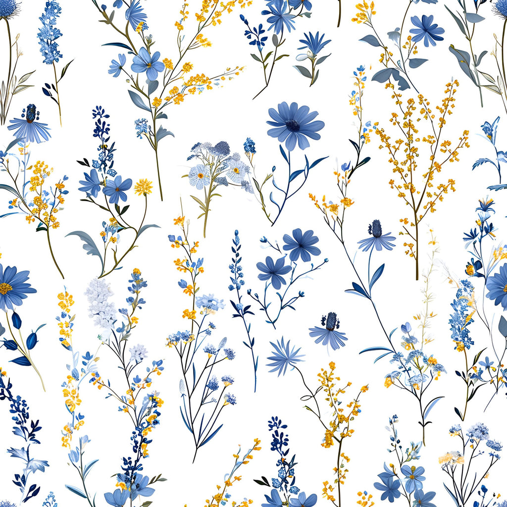 Porcelain Wildflowers Pattern 10 Minky Fabric