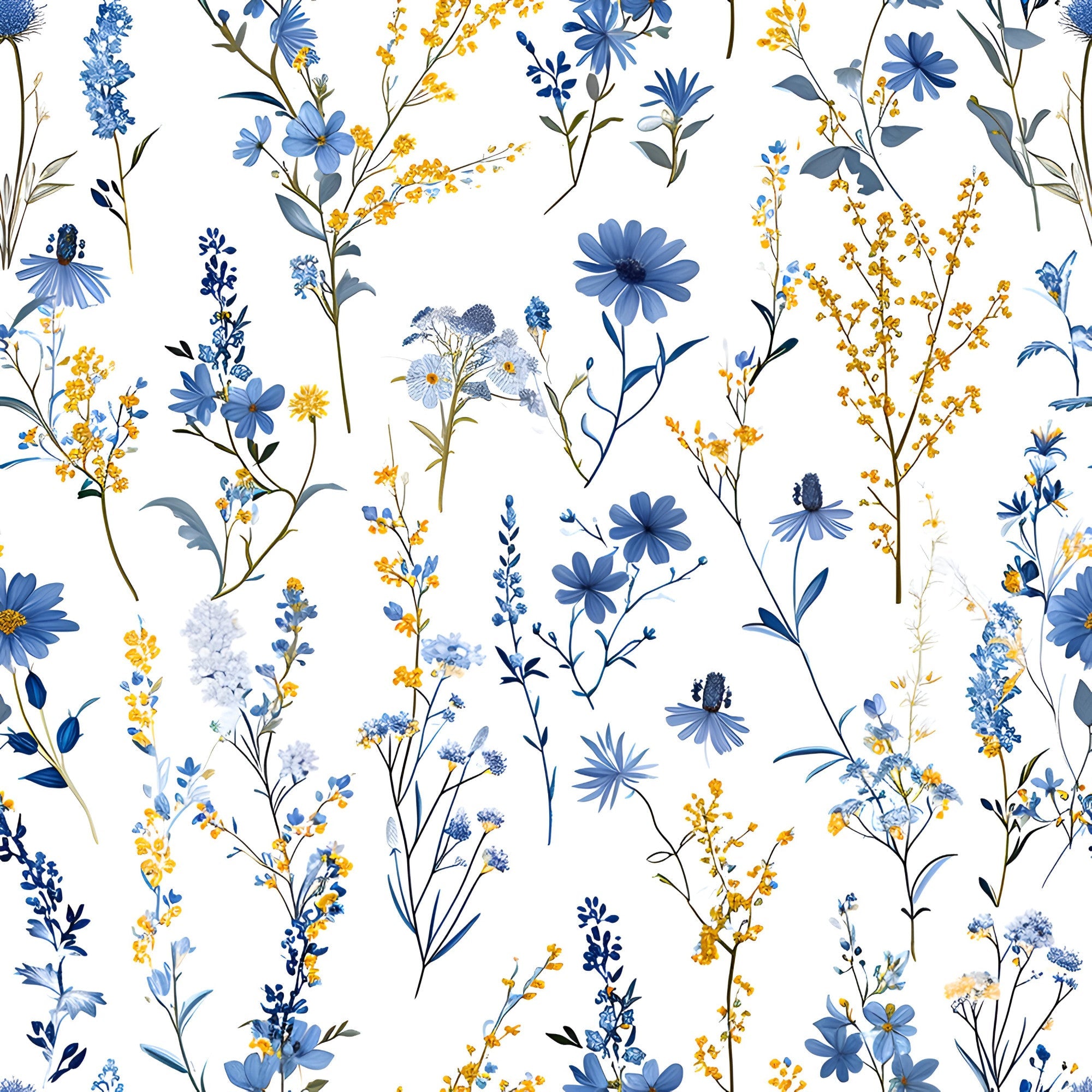 Porcelain Wildflowers Pattern 10 Minky Fabric