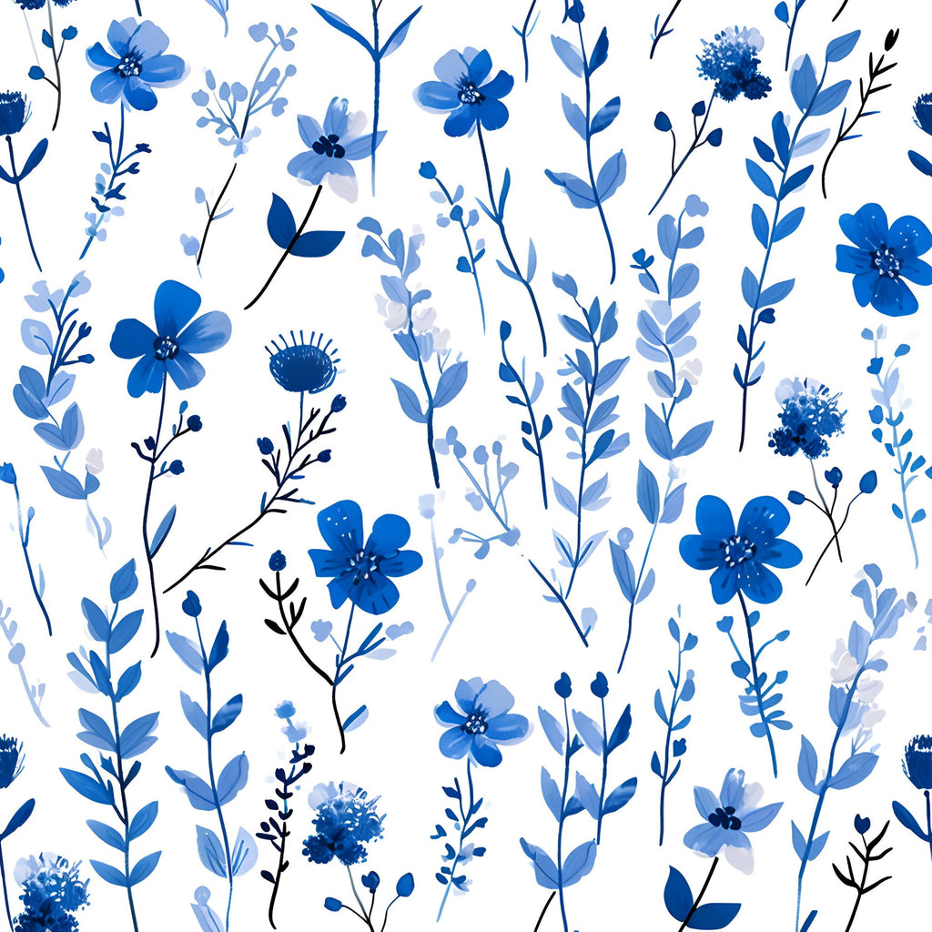 Porcelain Wildflowers Pattern 11 Minky Fabric
