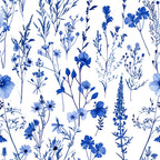 Porcelain Wildflowers Pattern 12 Minky Fabric