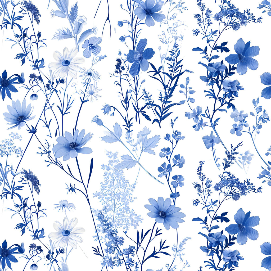 Porcelain Wildflowers Pattern 14 Minky Fabric