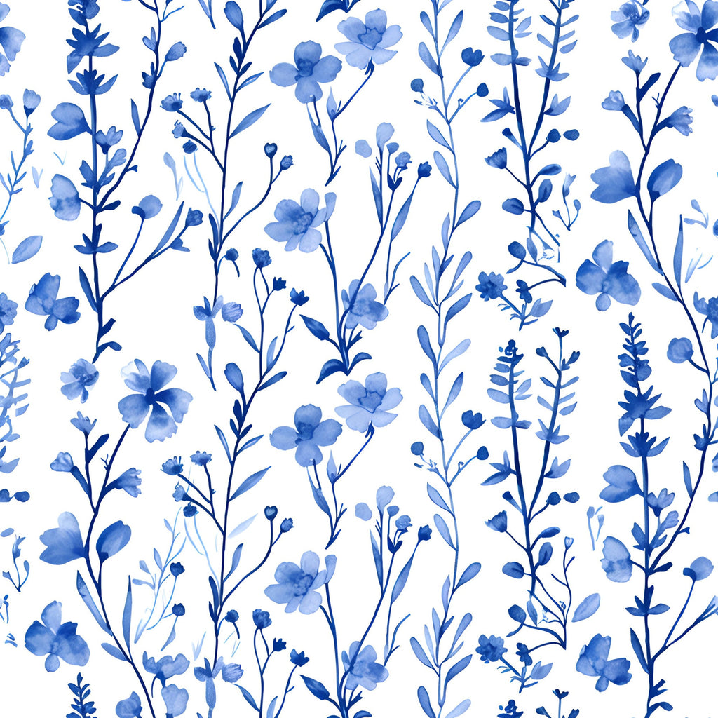 Porcelain Wildflowers Pattern 15 Minky Fabric