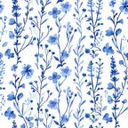 Porcelain Wildflowers Pattern 15 Minky Fabric