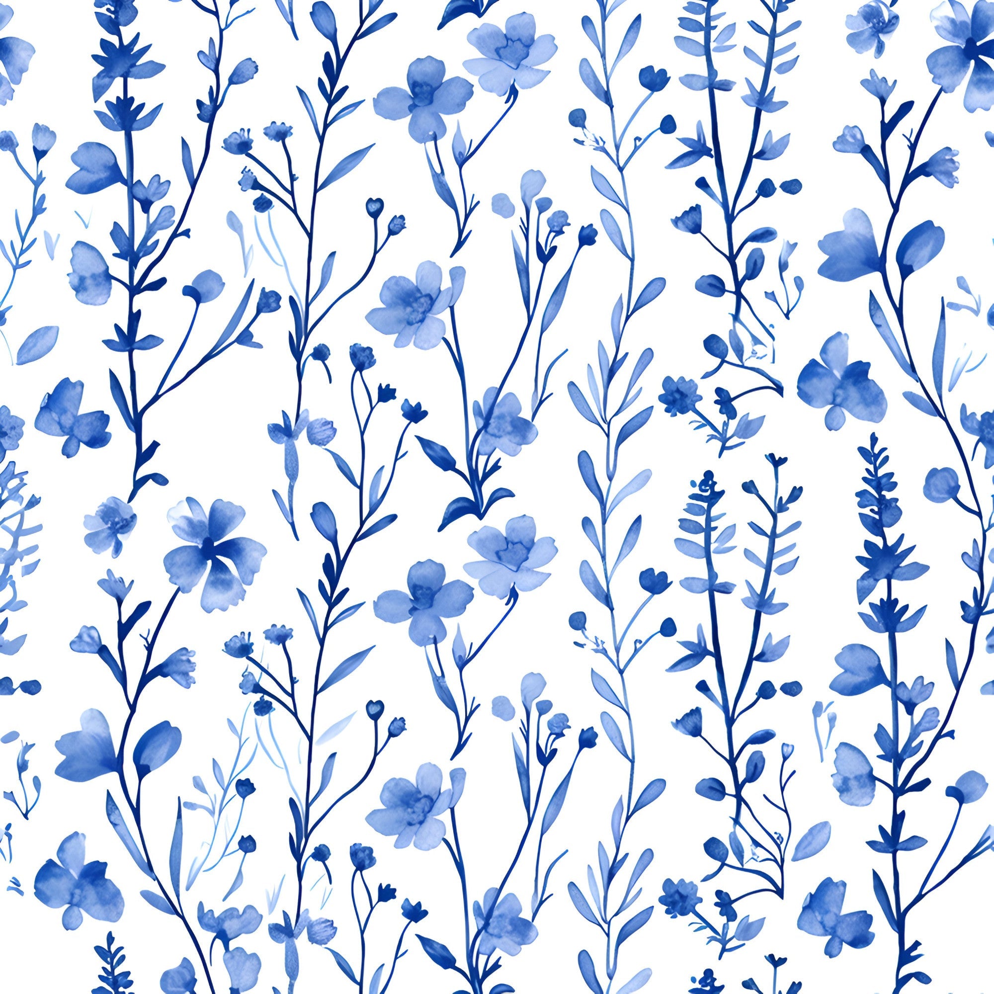 Porcelain Wildflowers Pattern 15 Minky Fabric
