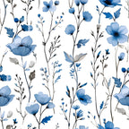 Porcelain Wildflowers Pattern 1 Minky Fabric