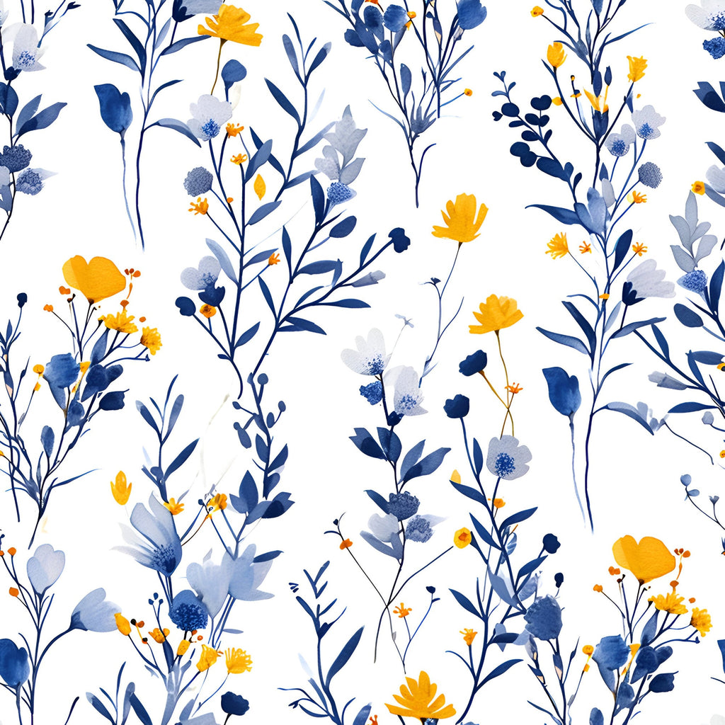 Porcelain Wildflowers Pattern 2 Minky Fabric