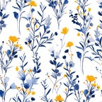 Porcelain Wildflowers Pattern 2 Minky Fabric