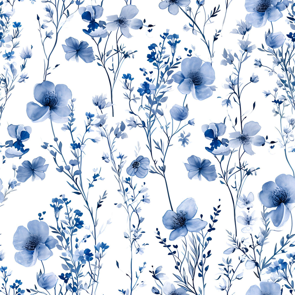 Porcelain Wildflowers Pattern 6 Minky Fabric