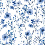 Porcelain Wildflowers Pattern 6 Minky Fabric