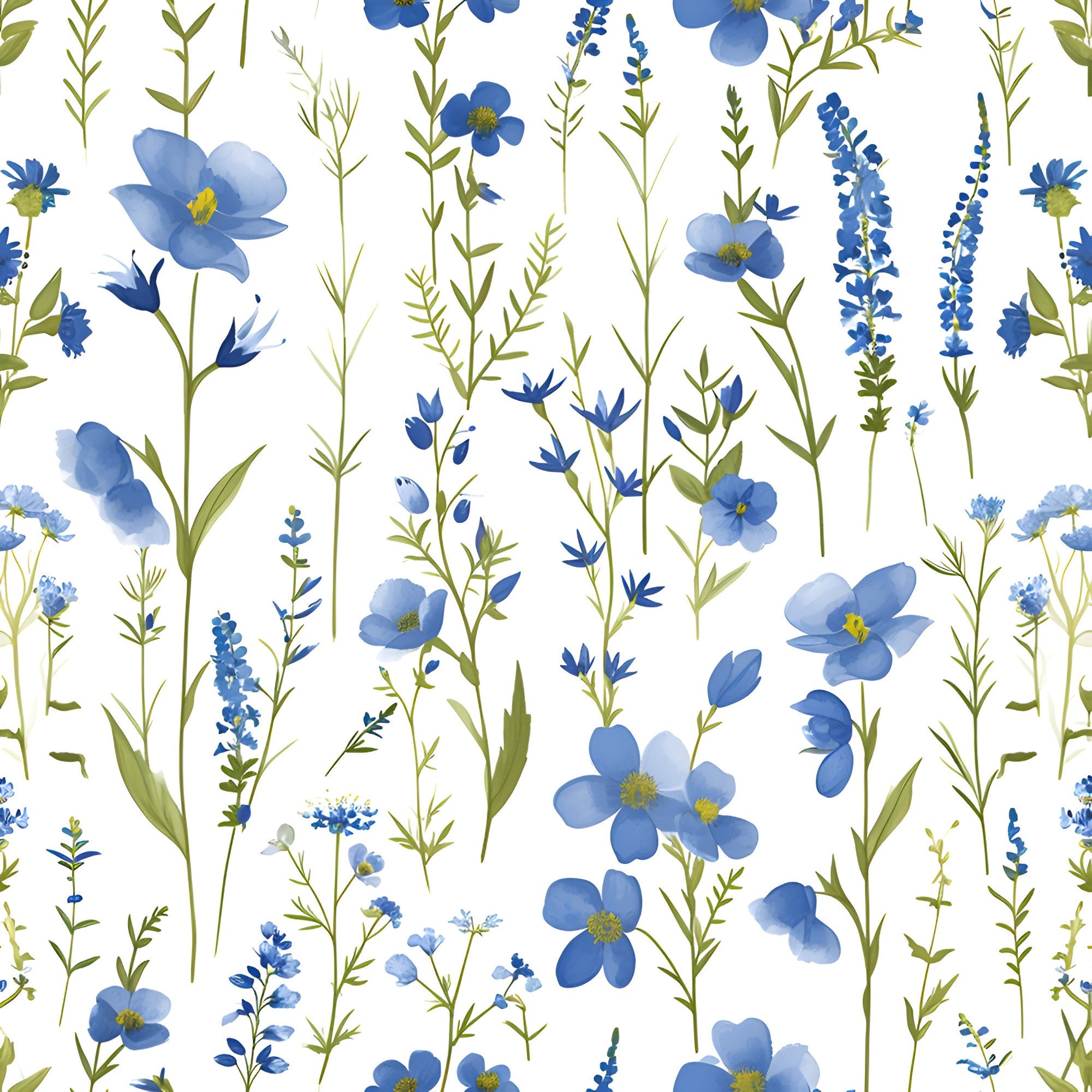Porcelain Wildflowers Pattern 7 Minky Fabric