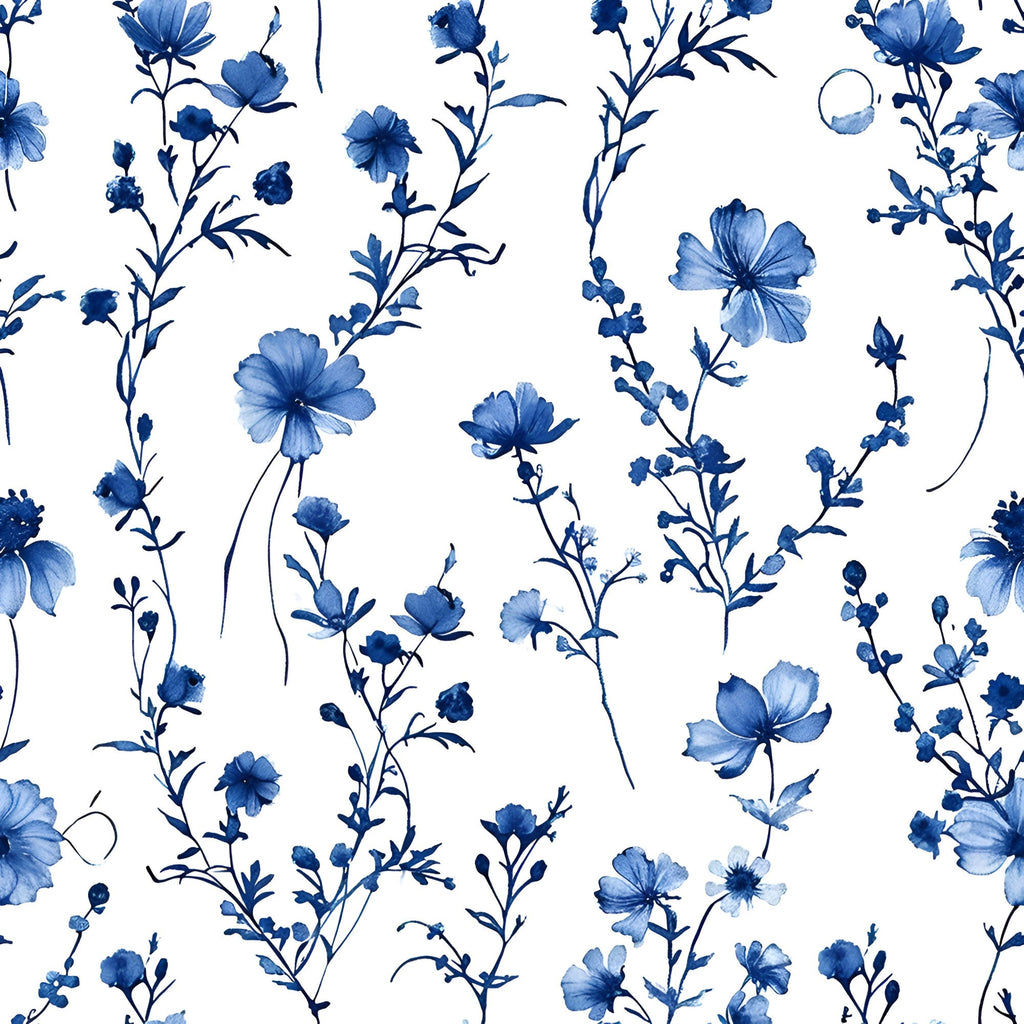Porcelain Wildflowers Pattern 9 Minky Fabric