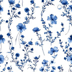 Porcelain Wildflowers Pattern 9 Minky Fabric