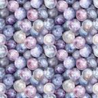 pearl pattern, spherical design, purple hues, lavender tones, blue shades, pink accents, gray tones, iridescent effect, lustrous finish, organic shapes, repeating motif, watercolor style,, fabric panel, seamless pattern, gemstone inspired, circular elements, soft pastels, reflective surfaces, nature inspired