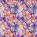 freshwater pearls, iridescent stones, purple hues, lavender tones, coral pink, peachy orange, gemstone pattern, lustrous finish, pearlescent surface, seamless repeat, organic shapes, irregular stones,, fabric panel, shimmery texture, translucent effect, mineral inspired, nature motif, mosaic arrangement, jewel tones